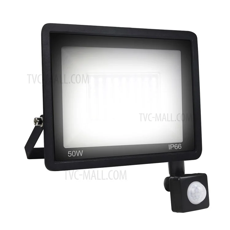 Projecteur extérieur étanche IP66 à 72 LED de 50W avec support en U style B et capteur de mouvement [capteur PIR]