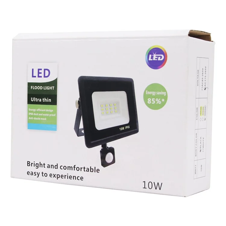 Projecteur à détection de mouvement LED 12 LED 10W style B IP66 Étanche Éclairage extérieur [Capteur PIR]
