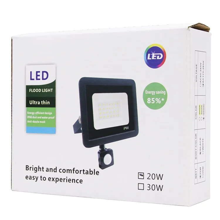 20W 24 LED Wall Reflector Floodlight with Motion Sensor Style B IP66 Waterproof Garden Lamp [PIR Sensor]