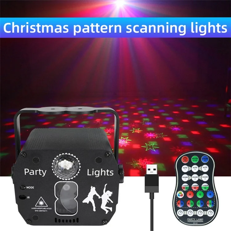 YSH-047 USB LED-Musterlaserscanlicht USB-Fernbedienung Sprachsteuerung Lampe für Disco KVT Party Show Nachtclub