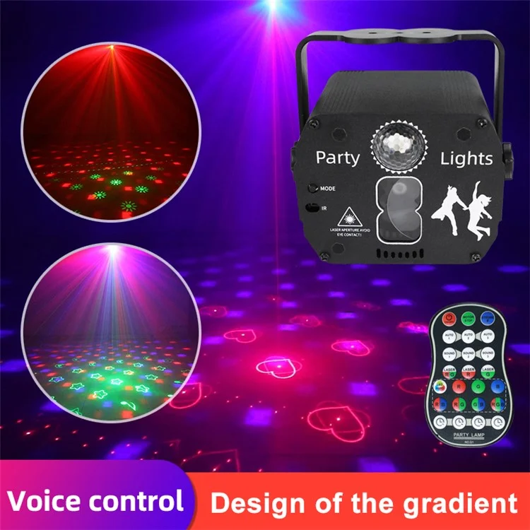 YSH-047 USB LED-Musterlaserscanlicht USB-Fernbedienung Sprachsteuerung Lampe für Disco KVT Party Show Nachtclub