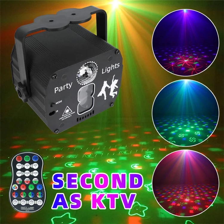 YSH-047 USB LED-Musterlaserscanlicht USB-Fernbedienung Sprachsteuerung Lampe für Disco KVT Party Show Nachtclub