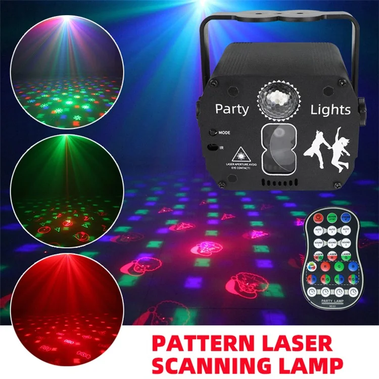 YSH-047 USB LED-Musterlaserscanlicht USB-Fernbedienung Sprachsteuerung Lampe für Disco KVT Party Show Nachtclub