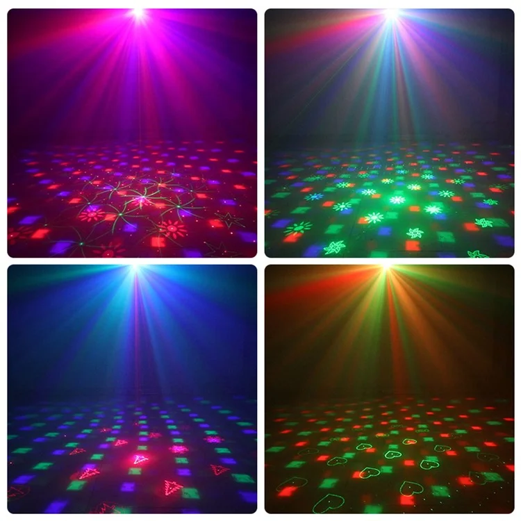 YSH-047 USB LED-Musterlaserscanlicht USB-Fernbedienung Sprachsteuerung Lampe für Disco KVT Party Show Nachtclub