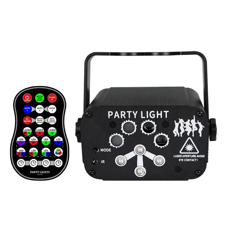 YSH-042 USB Mini Laser 8 Hole 240 Pattern Starry Sky Projection Decorative Light Remote Sound Control Rotating Party Laser Atmosphere Lamp