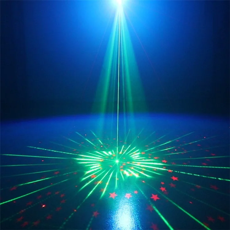 YSH-042 USB Mini Laser 8 Hole 240 Pattern Starry Sky Projection Decorative Light Remote Sound Control Rotating Party Laser Atmosphere Lamp