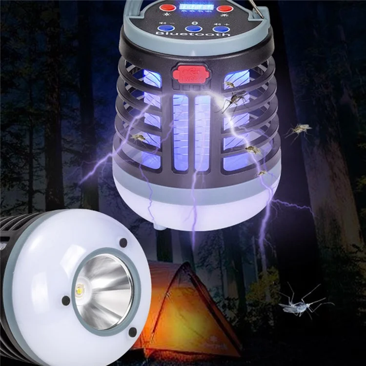 W882 Portable LED Electric Bug Zapper UV Light Insect Killer Lamp Mosquito Zapper Trap - Brown