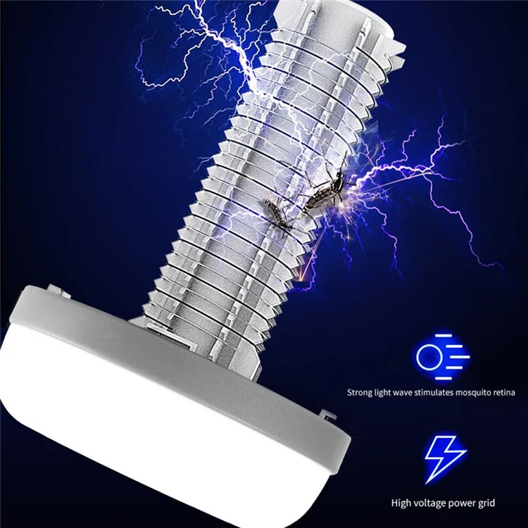 W882 Portable LED Electric Bug Zapper UV Light Insect Killer Lamp Mosquito Zapper Trap - Brown