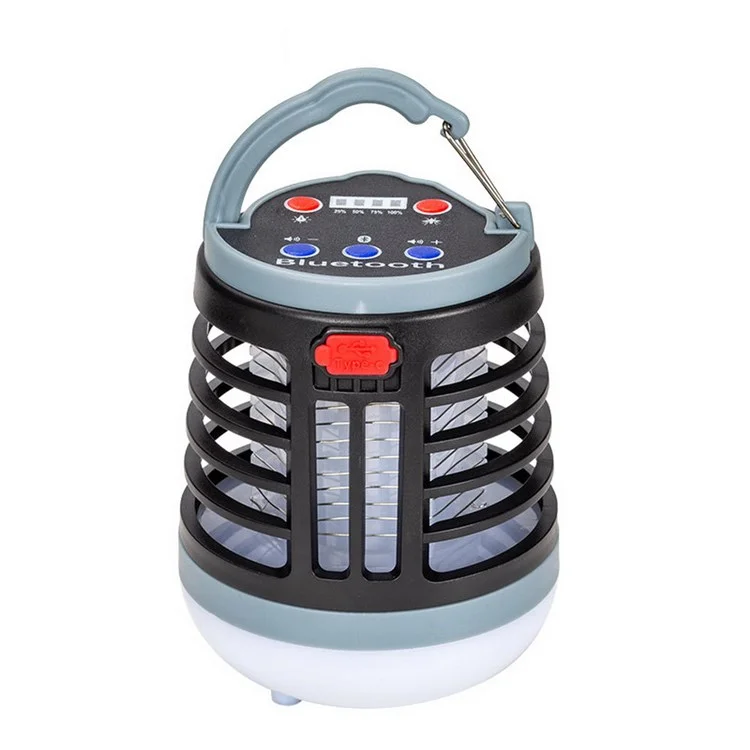 W881 LED Electric Shock Mosquito Killer Lamp Life Waterproof Night Light with Bluetooth Speaker for Home - Black