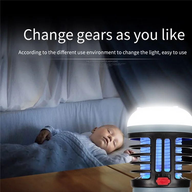 W881 LED Electric Shock Mosquito Killer Lamp Leben Wasserdichtes Nachtlicht Mit Bluetooth -lautsprecher Für Zuhause - Braun