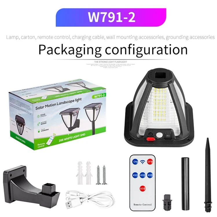 W791-1 LED Solar Powered Spot Lights Waterproof Floodlight Chargeable Ground Lamp for Yard Garden Street (Standard + White / Yellow Dual Lights Version)