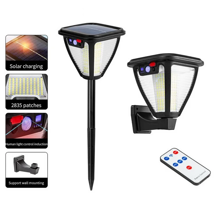 W791-1 LED Solar Powered Spot Lights Waterproof Floodlight Chargeable Ground Lamp for Yard Garden Street (Standard + White / Yellow Dual Lights Version)