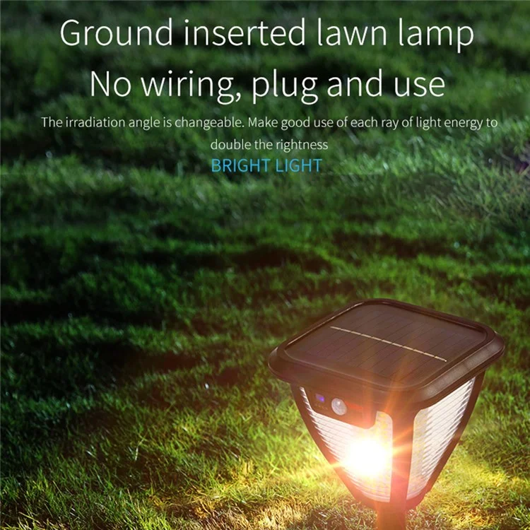 W791-1 LED Solar Powered Spot Lights Waterproof Floodlight Chargeable Ground Lamp for Yard Garden Street (Standard + White / Yellow Dual Lights Version)