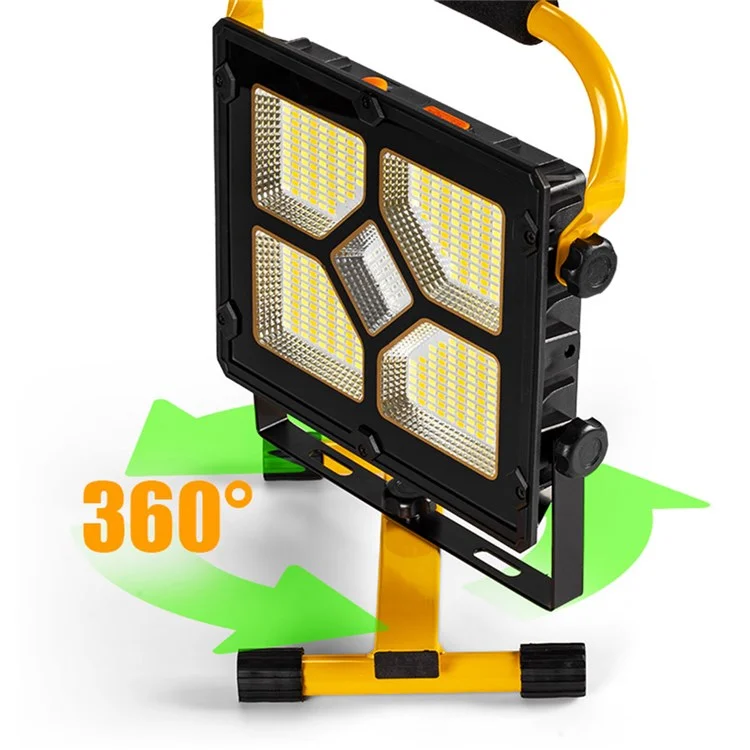 W877-2 Multifunctional 3600mAh Solar LED Light High Power Solar Light Power Bank Portable Searchlight Waterproof Emergency Light Support 360-Degree Rotating 180-Degree Adjustable