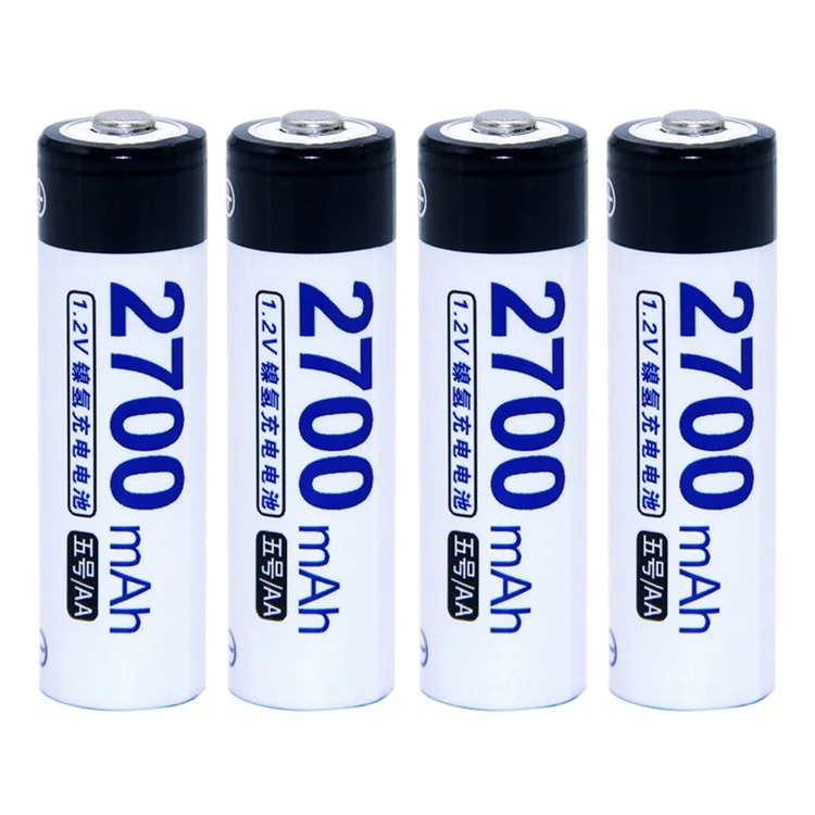 Double Dp-aa2700mah 4pcs AA AA Batería Ni-mh Recargable, 1.2V 2700mAh (con Caja de Almacenamiento)