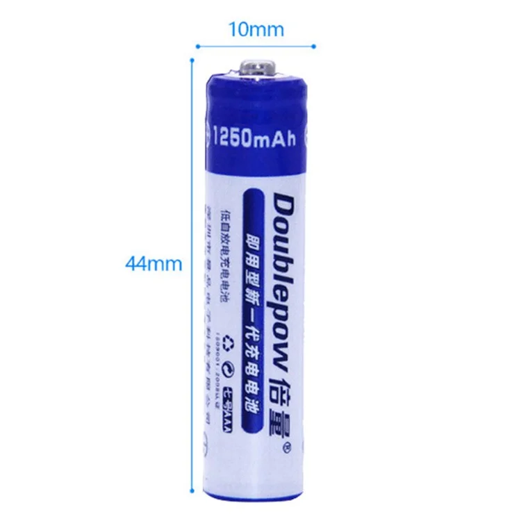 DOUBLEPOW AAA1250mAh 4Pcs 1.2V 1250mAh AAA Ni-MH Battery Remote Control Electronic Toy Rechargeable Battery with Storage Box