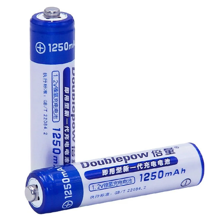 DOUBLEPOW AAA1250mAh 4Pcs 1.2V 1250mAh AAA Ni-MH Battery Remote Control Electronic Toy Rechargeable Battery with Storage Box