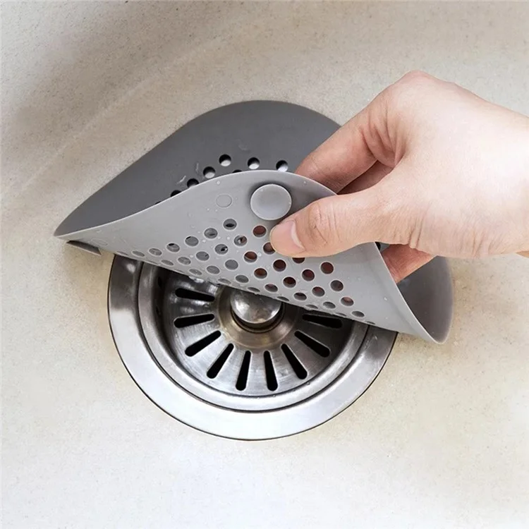 115706 Kitchen Sink Hair Filter Bathtub Anti-blocking Strainer Shower Floor Stopper (Flat Type) - White