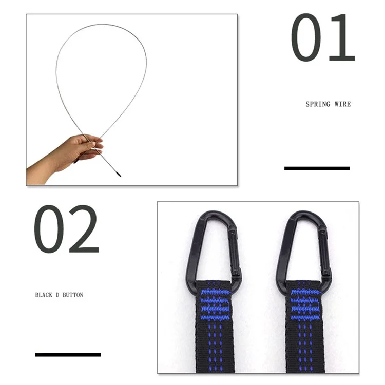 RYDC-012 280x140cm Outdoor Quick Open Open 210T Nylon Hammock Anti-rollover Camping Hanging Swing Bed Con Cremallera Neta de Mosquito - Negro / Naranja