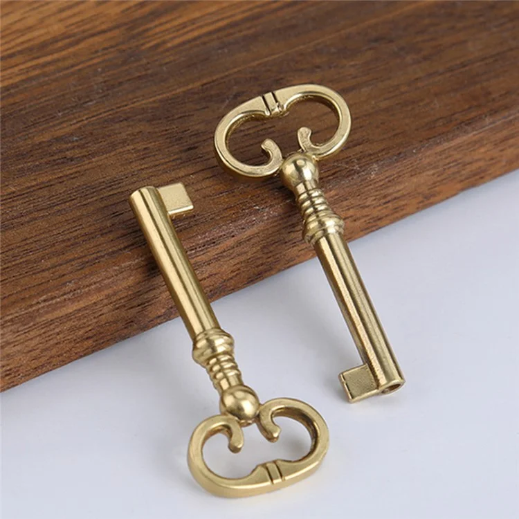 T4503 Vintage European Style Antique Brass Drawer Lock Wooden Boxes Safe Locks Furniture Cabinet Lock with Key