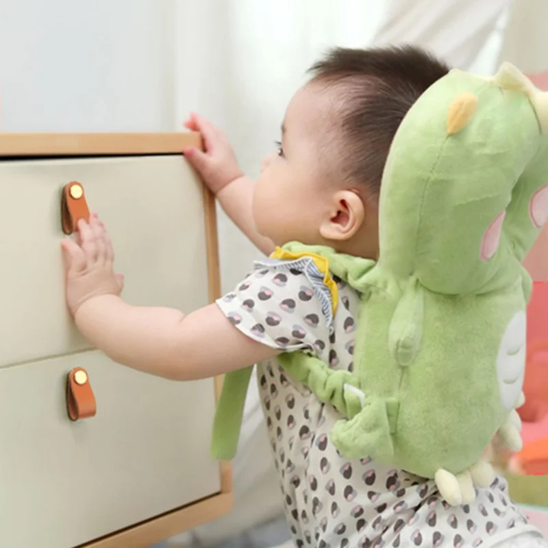 PU Leather Cabinet Handles for Kids' Room Modern Drawer Pulls Anti-Collision Pulls with 25mm Screw, Single Hole - Light Green