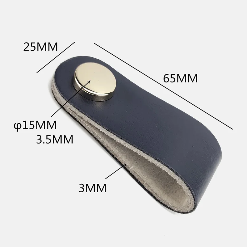 PU Leather Cabinet Handles for Kids' Room Modern Drawer Pulls Anti-Collision Pulls with 25mm Screw, Single Hole - Light Green