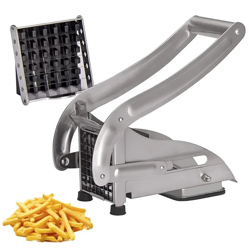 Küche French Fry Cutter Edelstahlkartoffelschneider Slicer Mit Silikonsaugbasis (keine FDA Zertifiziert, Bpa-frei)