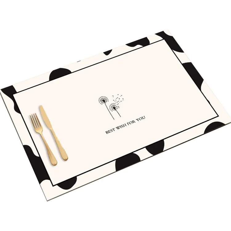 45x70cm Nordic Style Kitchen Countertop Dirty-resistant Diatom Mud Absorbent Pad Dish Drying Drain Mat - Style 18