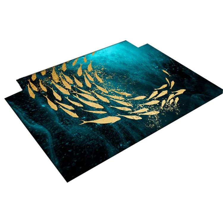 50x80cm Pattern Printing Entrance Door Mat Non-slip Absorbent Bathroom Pad Rug  - Gold Fish