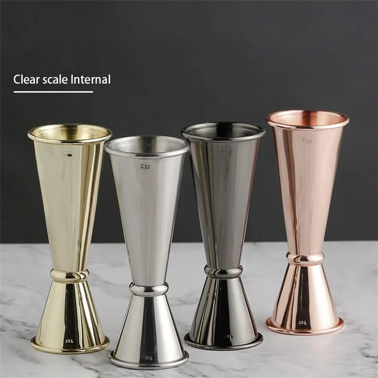 30 / 60ML Cocktail Jigger Food-Safe Stainless Steel Measuring Cup for Bar Supplies (BPA-Free, No FDA Certified) - Silver