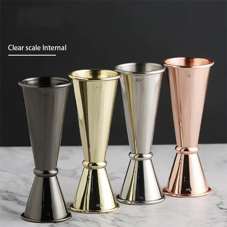 30 / 60ML Cocktail Jigger Food-Safe Stainless Steel Measuring Cup for Bar Supplies (BPA-Free, No FDA Certified) - Silver