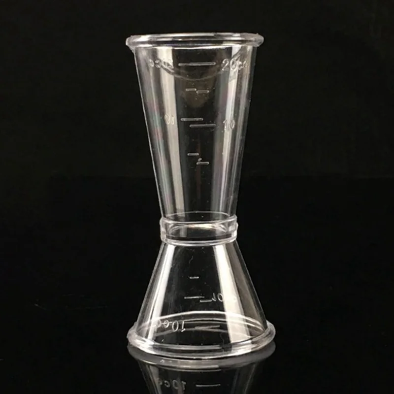 10CC-20CC Dual Opening Mouth Clear PC Resin Jigger Cocktail Drink Spirit Measure Cup for Bar Kitchen (BPA-Free, No FDA Certified)