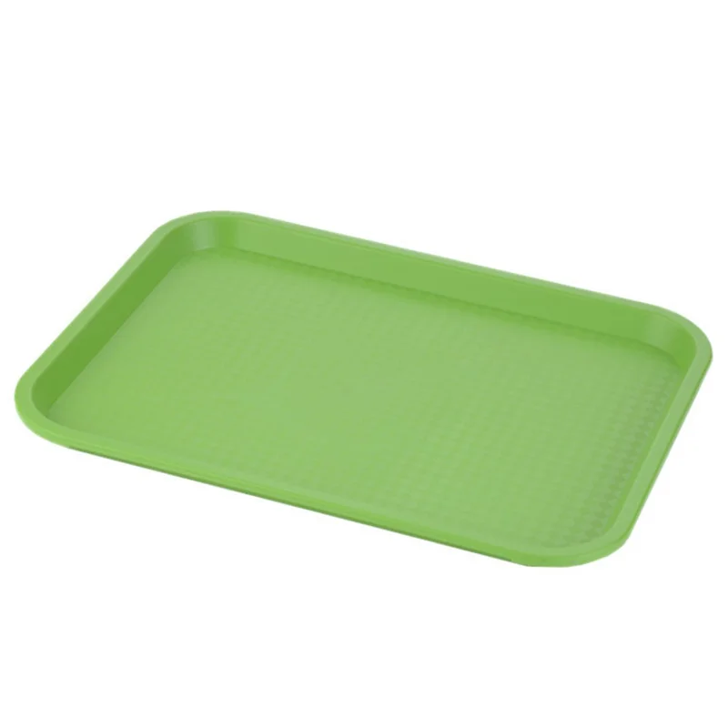 40.5x29cm Rectangular PP Serving Tray Fast Food Drink Fruit Kitchen Tray, Size M (BPA-Free, No FDA Certified) - Green