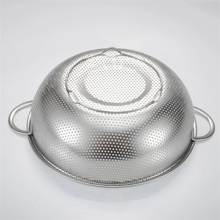 Passoire en acier inoxydable de cuisine de 25,5 cm pour fruits et légumes avec poignée (sans certificat FDA)