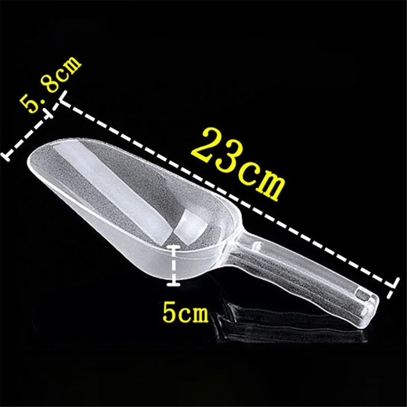 23cm Multipurpose Kitchen Plastic Scoop Ice Cube Flour Grain Shovel, Size S, Round Opening (BPA-Free, No FDA Certificate)