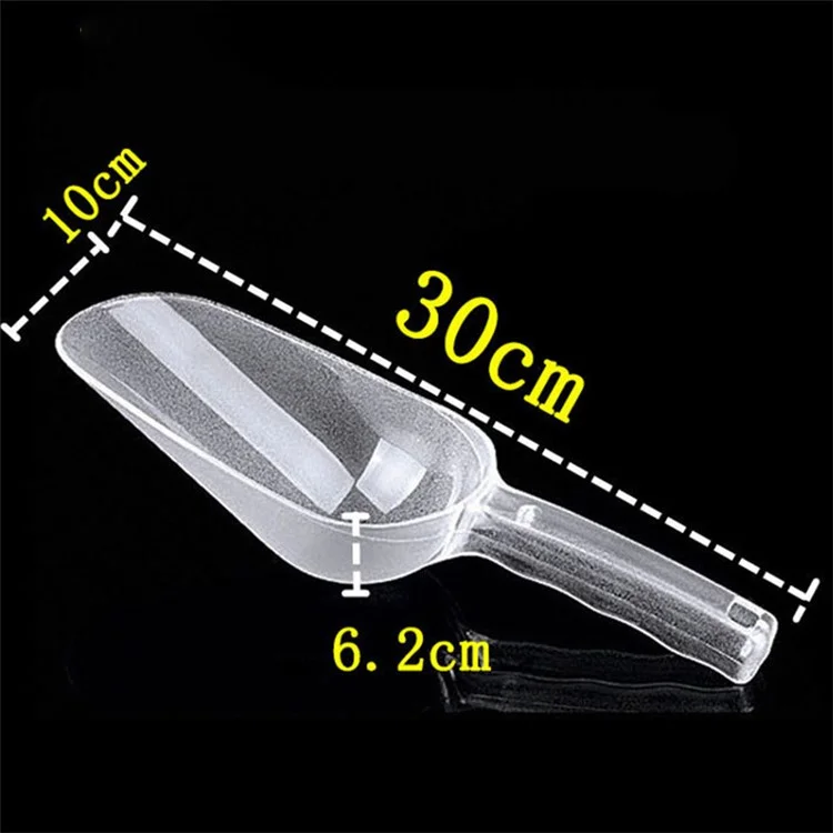 30cm Kitchen Plastic Ice Cube Scoop Candy Popcorn Flour Shovel, Size L, Round Opening (BPA-Free, No FDA Certificate)