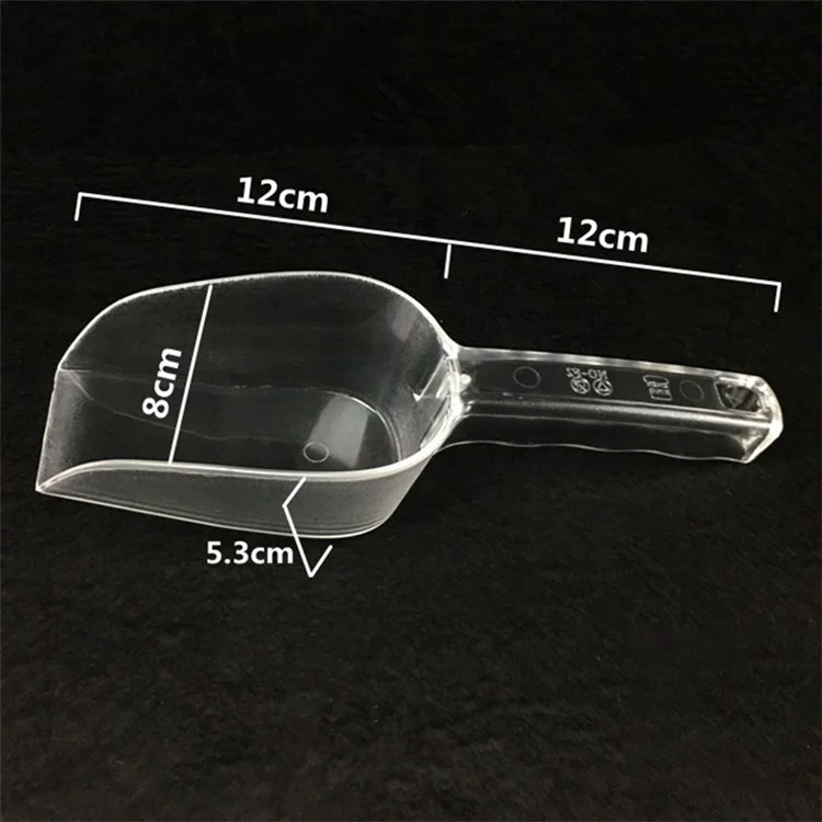 24cm Plastic Ice Cube Shovel Kitchen Rice Grain Flower Shovel, Size M, Square Opening (BPA-Free, No FDA Certificate)