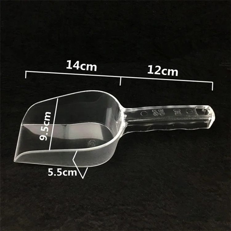 26cm Plastic Scoop Ice Cube Flour Grain Shovel Multipurpose Kitchen Tool, Size L, Square Opening (BPA-Free, No FDA Certificate)