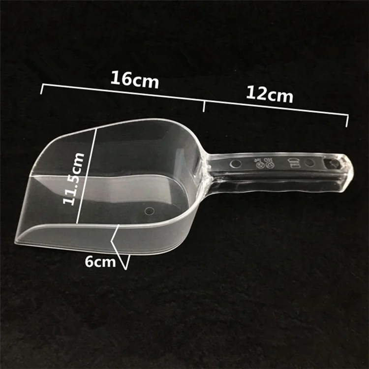 28cm Plastic Scoop Multifunctional Kitchen Shovel for Ice Cube Candy Flour, Size XL, Square Opening (BPA-Free, No FDA Certificate)