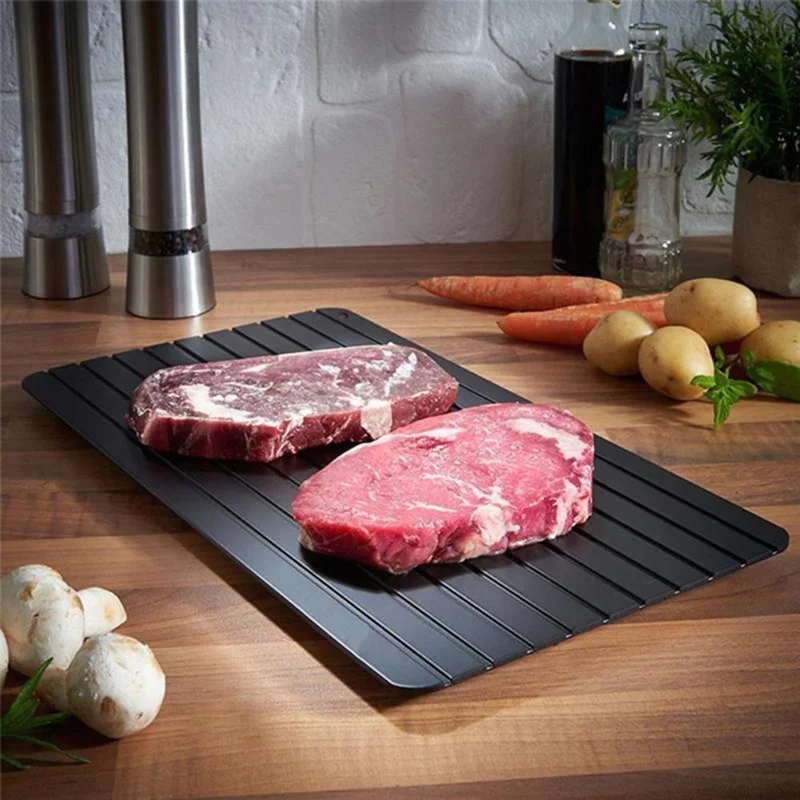 Rectangle Frozen Food Meat Fruit Quick Defrost Board Kitchen Fast Defrosting Tray Thaw Gadget, Size L: 35.5*20.5*0.2cm (No FDA Certificate)