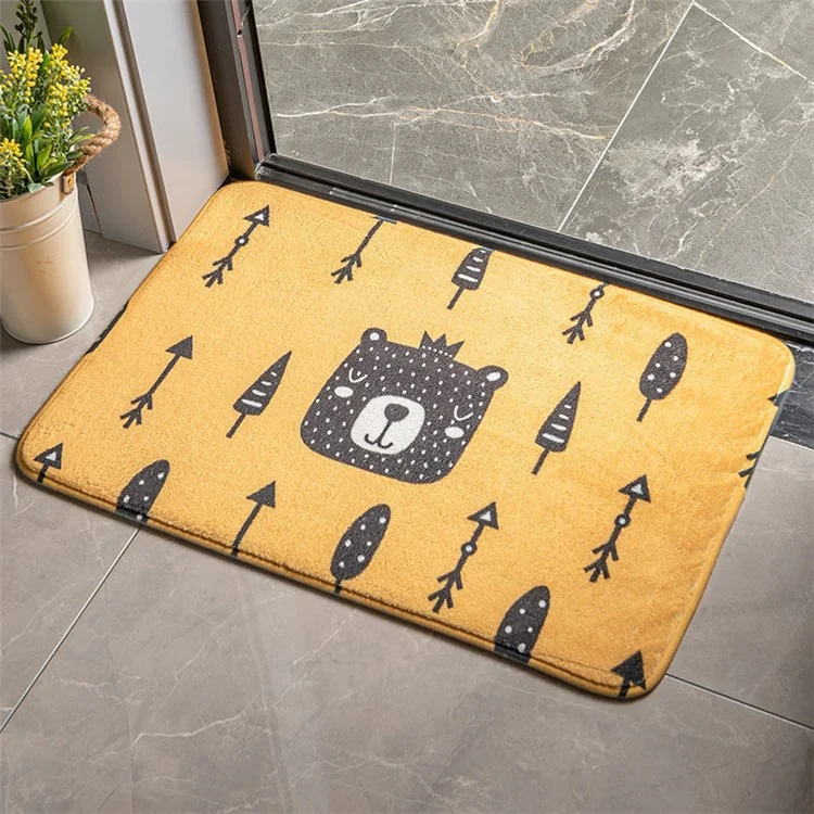 40x60cm Square Entrance Door Mat Non-Slip Water Absorbent Bathroom Mat Carpet - Bear