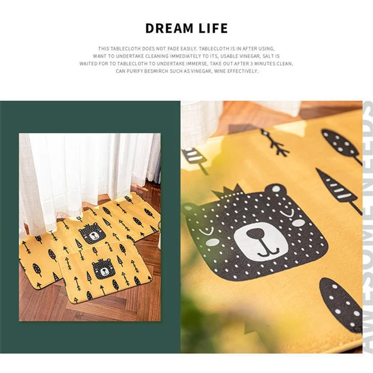 40x60cm Square Entrance Door Mat Non-Slip Water Absorbent Bathroom Mat Carpet - Bear