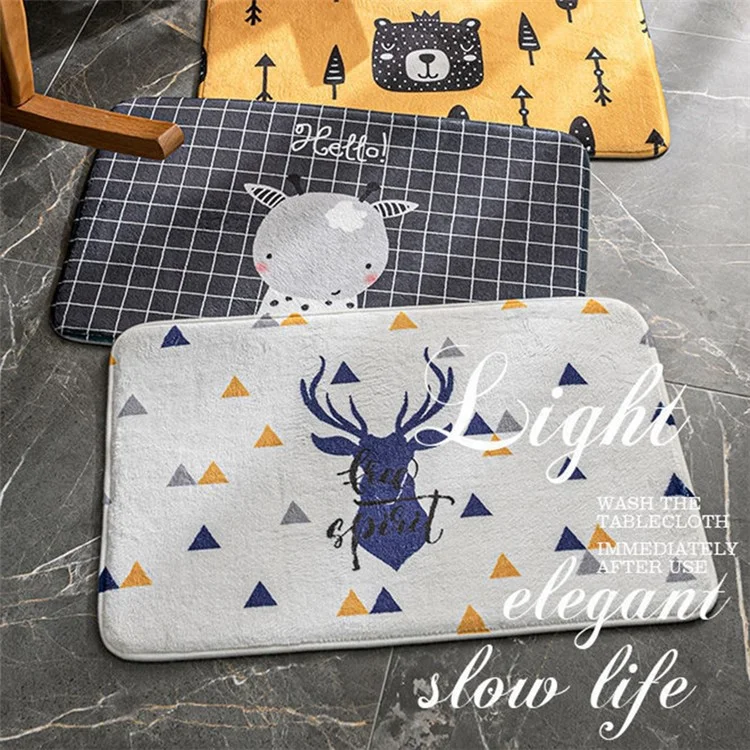 40x60cm Square Entrance Door Mat Non-Slip Water Absorbent Bathroom Mat Carpet - Bear