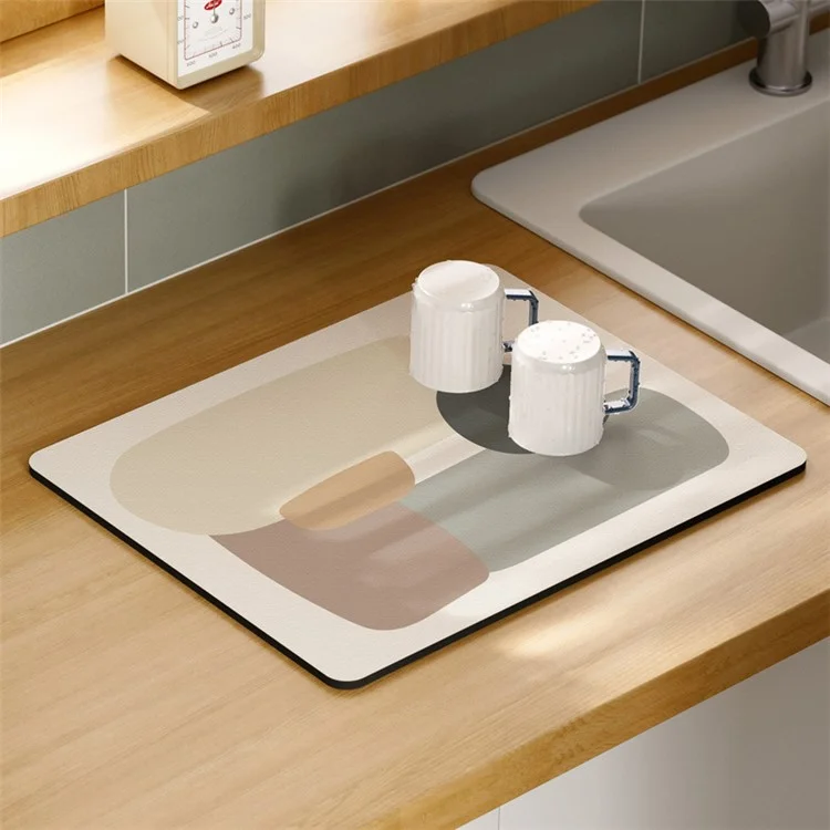 Tappetino per piatti da 40x50cm per piano di lavoro in cucina, tappetino assorbente antiscivolo per asciugatura dei piatti - Stile B