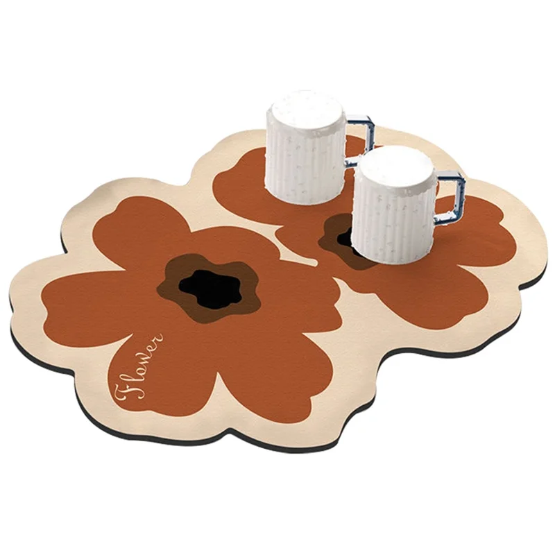 40x50سم حصيرة تجفيف الصحون لطاولة المطبخ، وسادة تجفيف صحون ماصة وغير قابلة للانزلاق - الطراز A