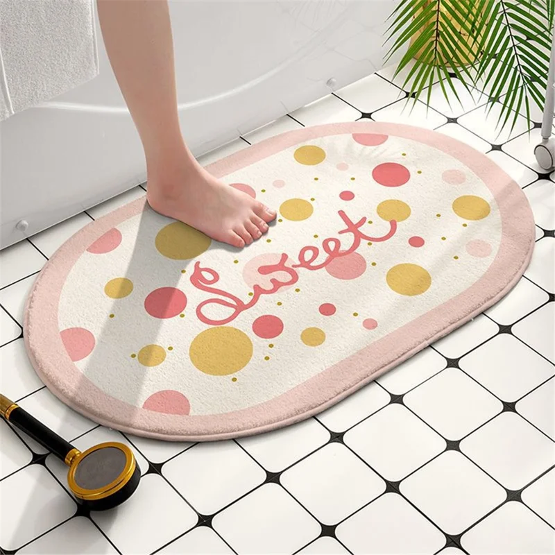 Bathroom Rug 40x60cm Water Absorbent Mat Anti-Slip Bottom - Bubbles