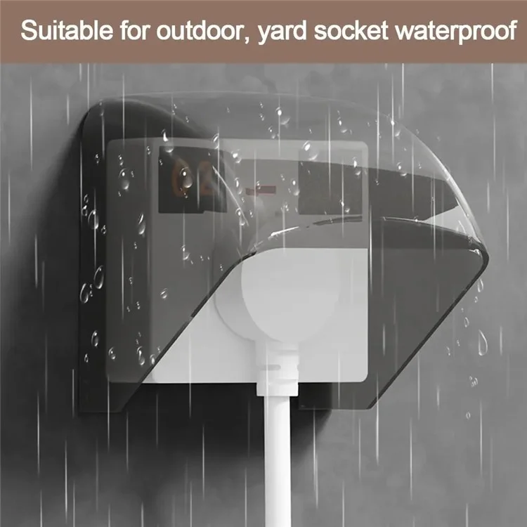 Waterproof Case PP Protection Cover 86-Type Wall Switch Socket Rainproof Box - Black