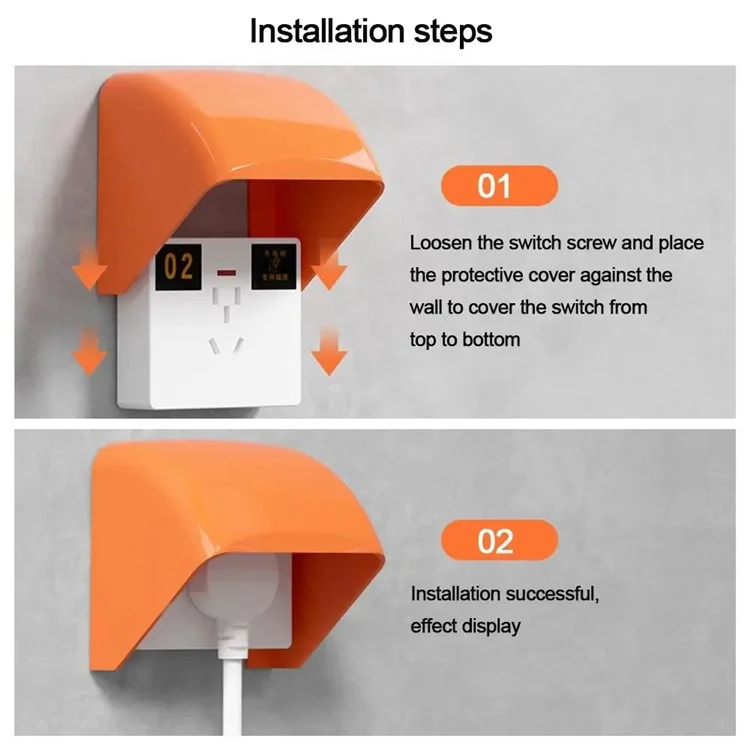 Waterproof Case PP Protection Cover 86-Type Wall Switch Socket Rainproof Box - Black