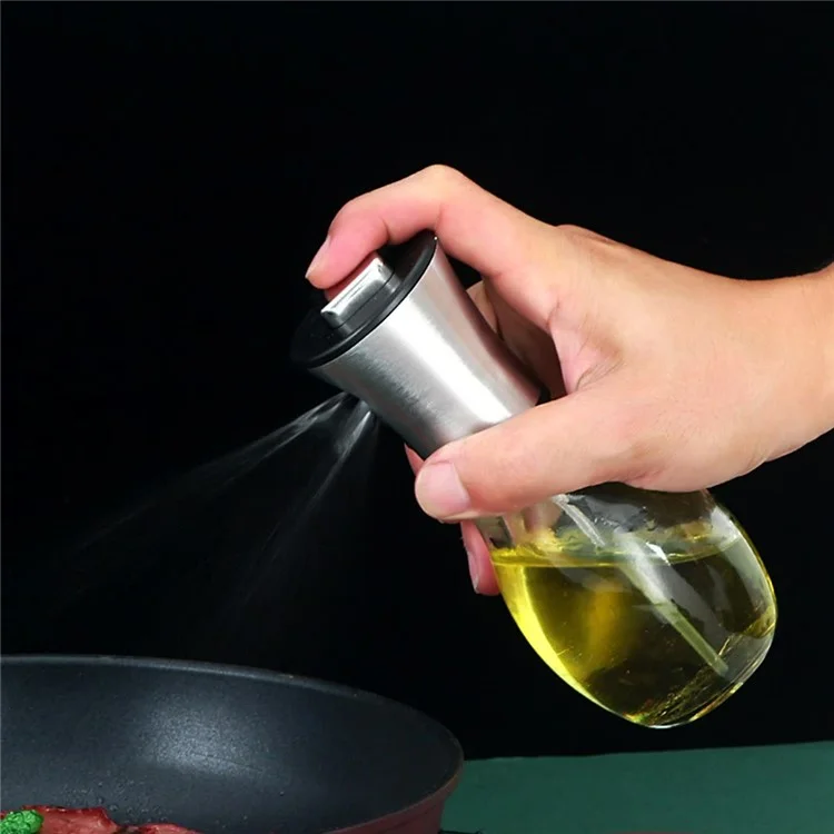 200ml Leak-proof Borosilicate Glass Press Type Oil Sprayer Bottle (BPA Free, No FDA) - Circular