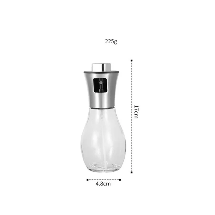 200ml Leak-proof Borosilicate Glass Press Type Oil Sprayer Bottle (BPA Free, No FDA) - Circular